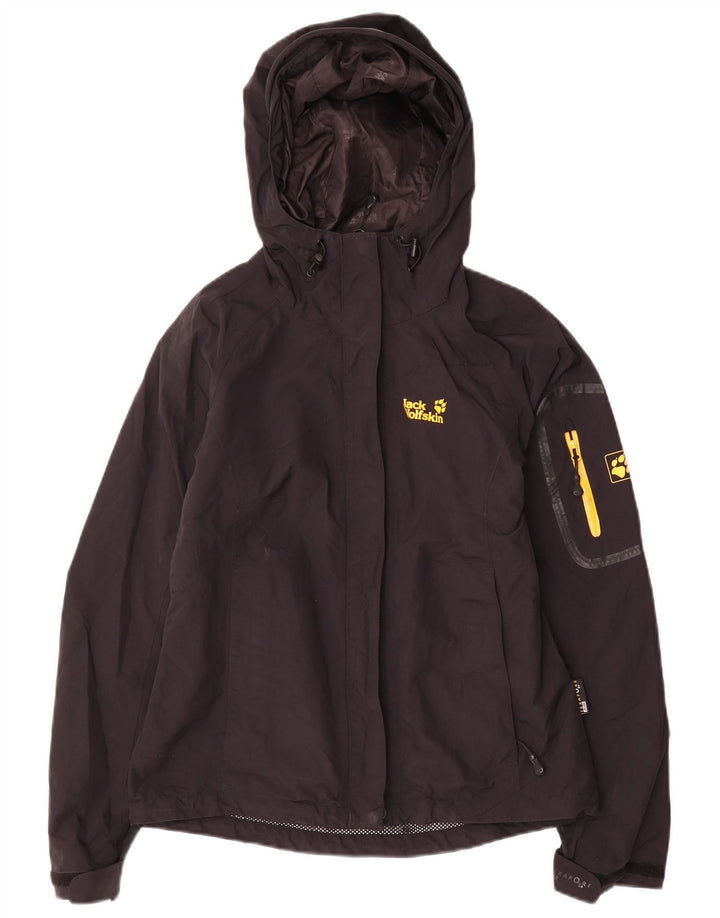 Женская дождевик с капюшоном Jack Wolfskin UK 8, маленький, черный, полиамид