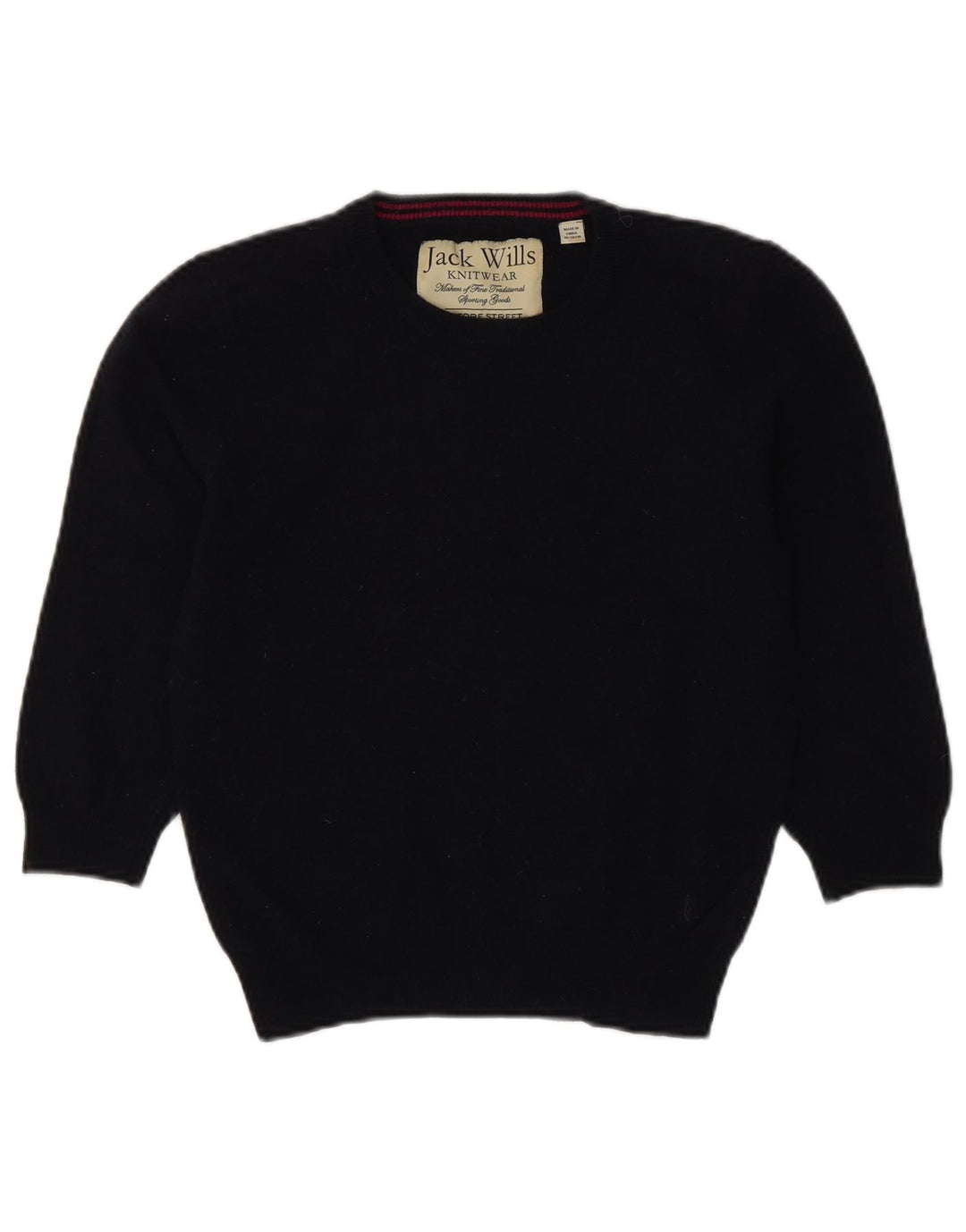 Женский укороченный джемпер с круглым вырезом Jack Wills UK 12, средний темно-синий