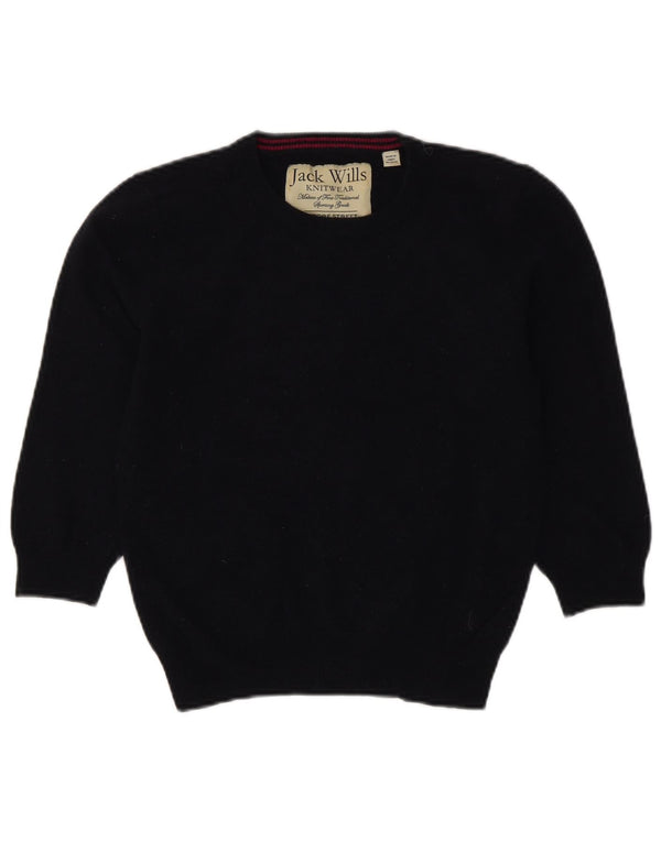 Женский укороченный джемпер с круглым вырезом Jack Wills UK 12, средний темно-синий