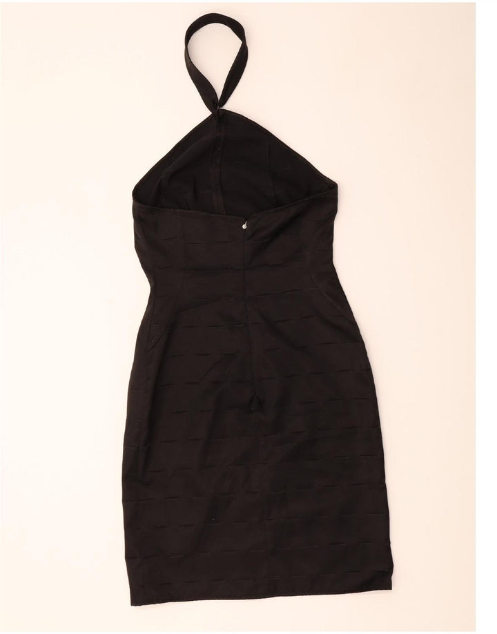 VINTAGE Womens Halter Dress UK 12 Medium Black Vintage Vintage and Second-Hand Vintage from Messina Hembry 