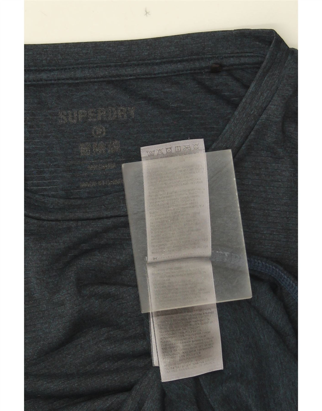 Мужская футболка Superdry, верх среднего размера, темно-синий, полиэстер