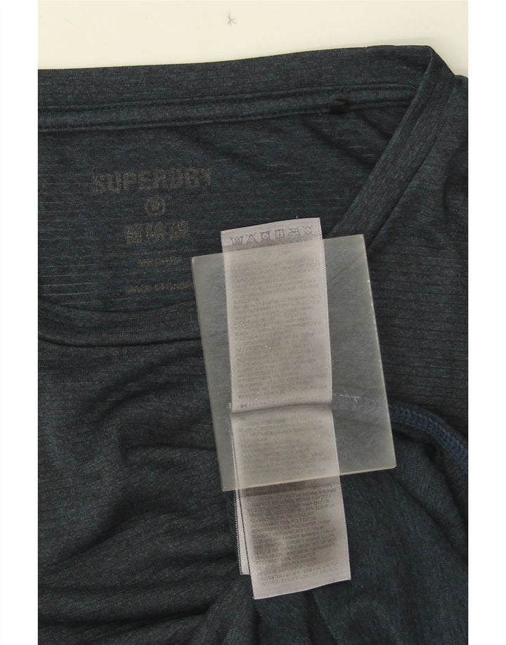 Мужская футболка Superdry, верх среднего размера, темно-синий, полиэстер