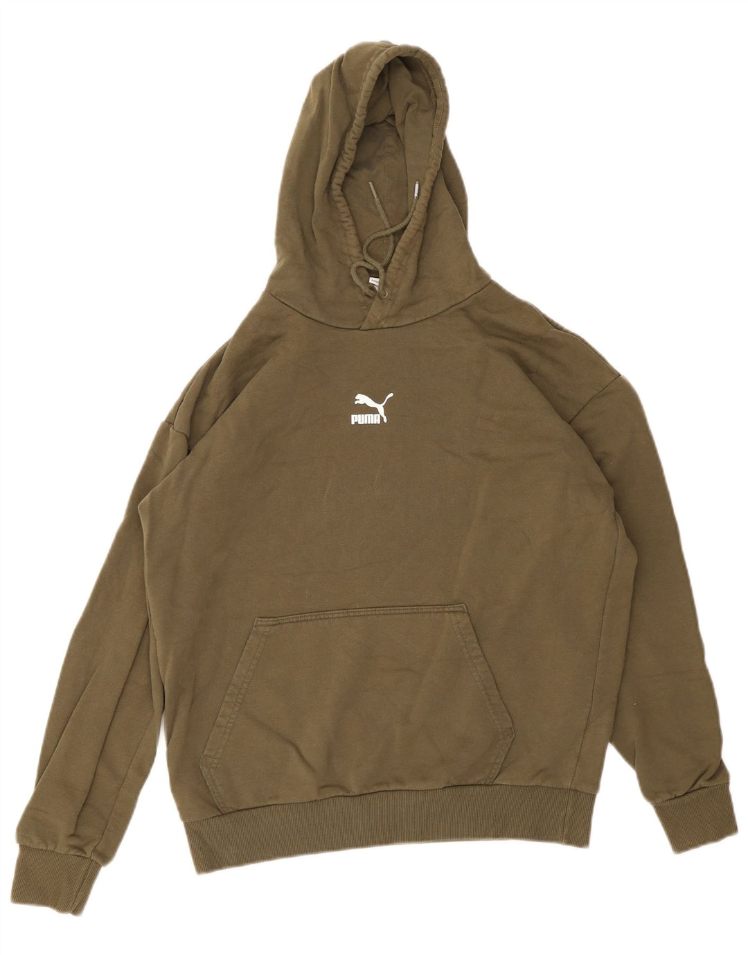 Мужской джемпер с капюшоном Puma, маленький цвет хаки, хлопок
