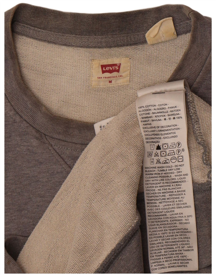 Мужской свитшот Levi's, хлопковый джемпер среднего серого цвета
