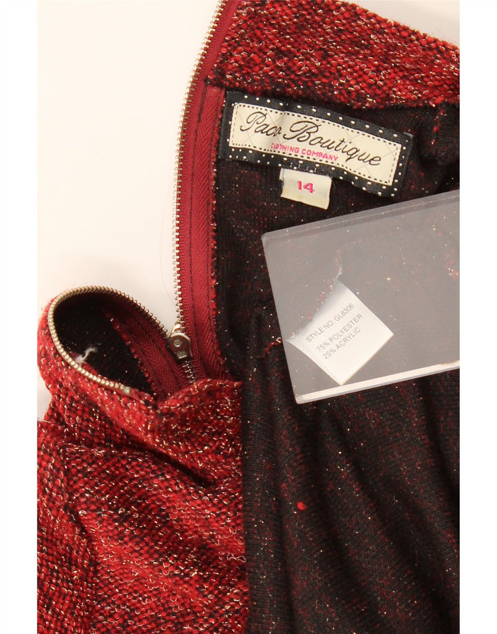 PACO BOUTIQUE Женский джемпер с длинным рукавом UK 14, большой красный в крапинку