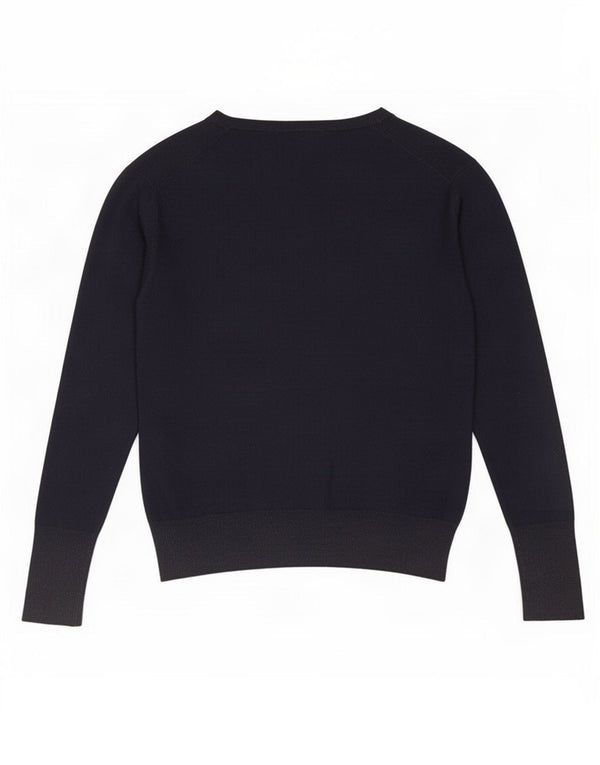 Женский джемпер с v-образным вырезом Zara UK 20 2XL Темно-синий из вискозы