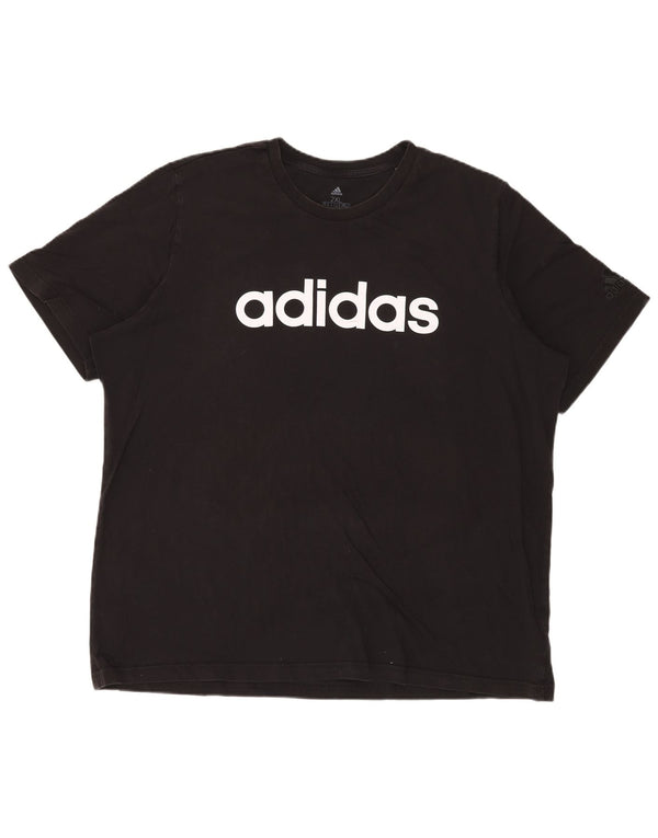 Adidas Мужская футболка с рисунком Top 2XL Черный хлопок