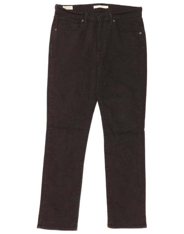 Женские прямые джинсы Levi's 724 с высокой посадкой W31 L30, черный хлопок