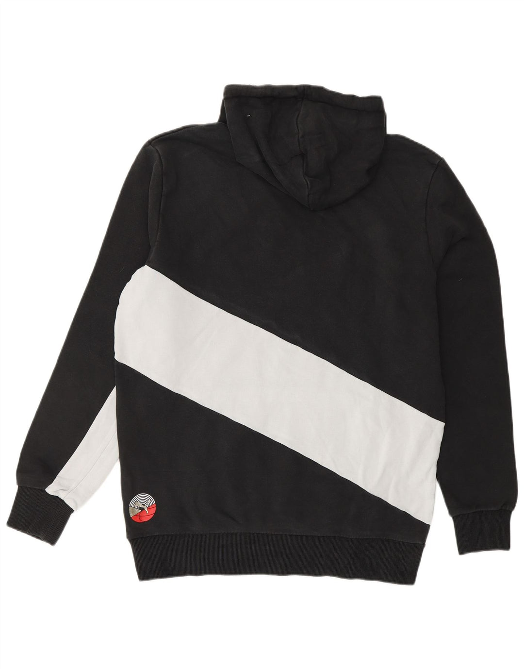 Мужской джемпер с капюшоном PUMA, средний черный, хлопок с цветными блоками