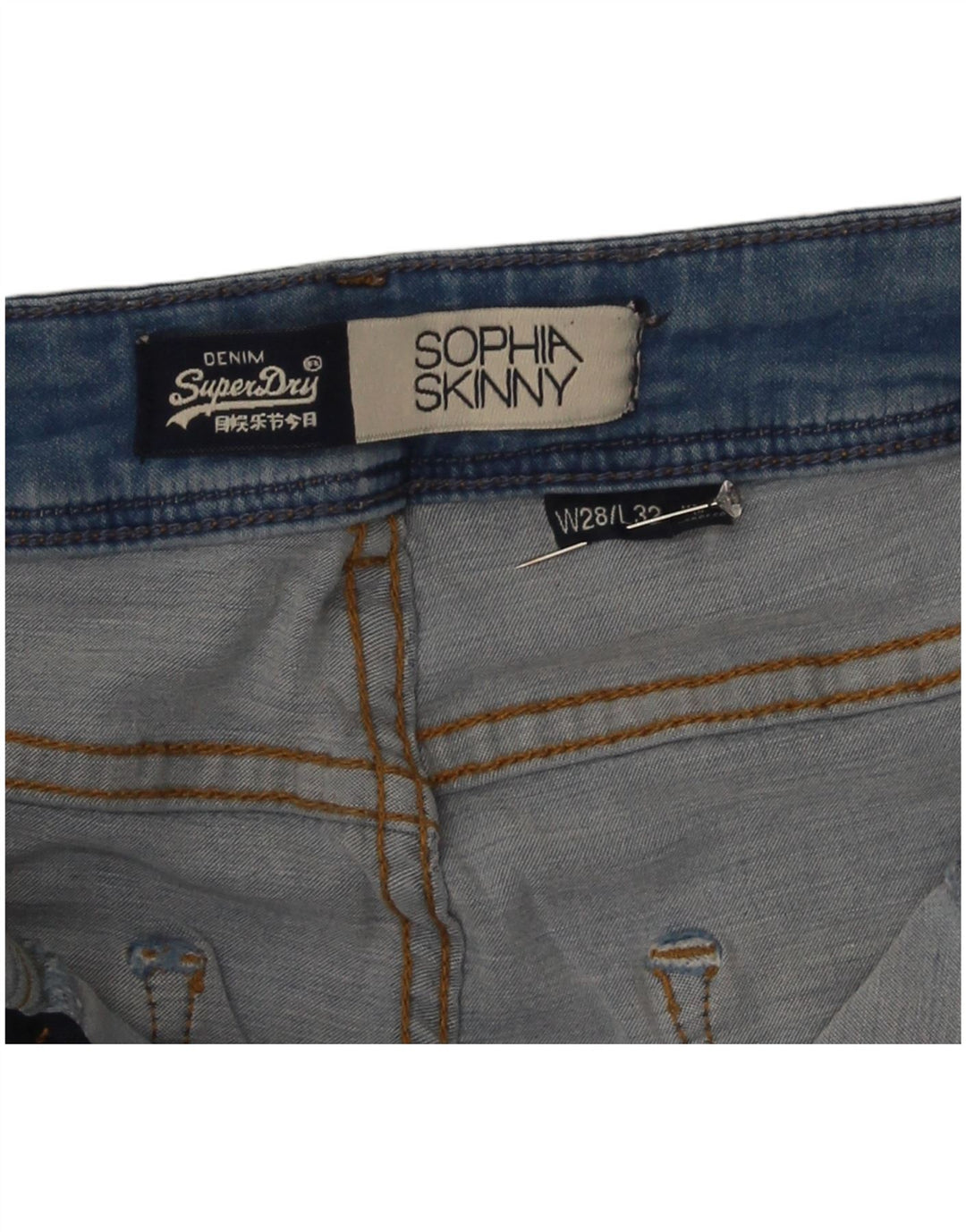 Женские потертые джинсы скинни Superdry Sophia W28 L32 синие
