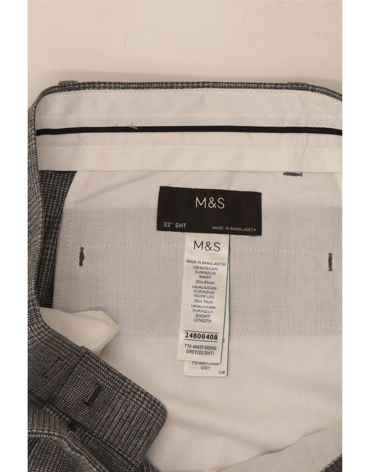 Мужские брюки стандартного костюма Marks & Spencer W32 L29 серые с узором "гусиные лапки"