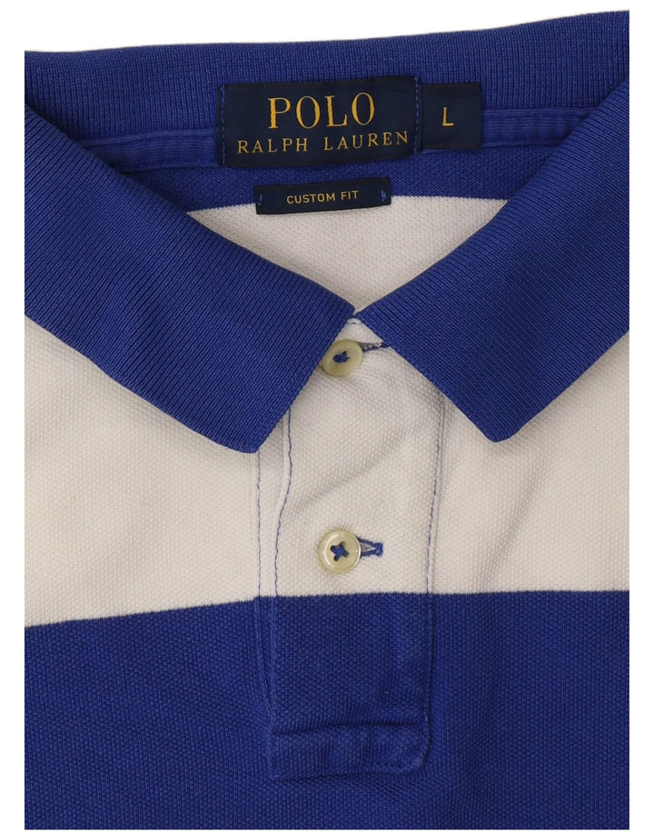 Мужская рубашка поло на заказ POLO RALPH LAUREN, большая синяя полоска