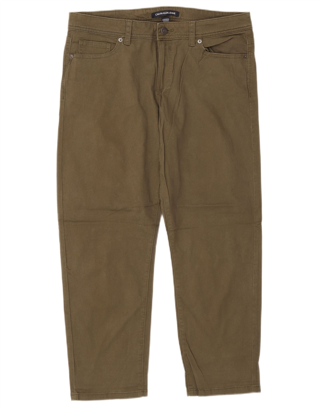 CALVIN KLEIN Женские зауженные укороченные брюки США 12, большие W34 L26, хаки