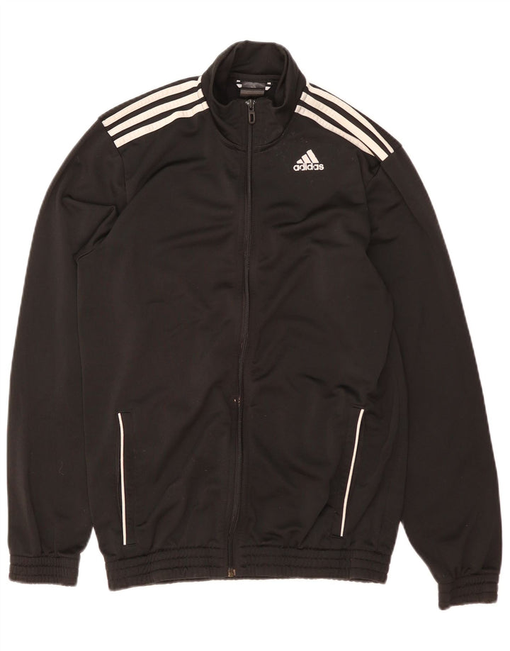 Мужская спортивная куртка Adidas UK 38/40, средний черный полиэстер