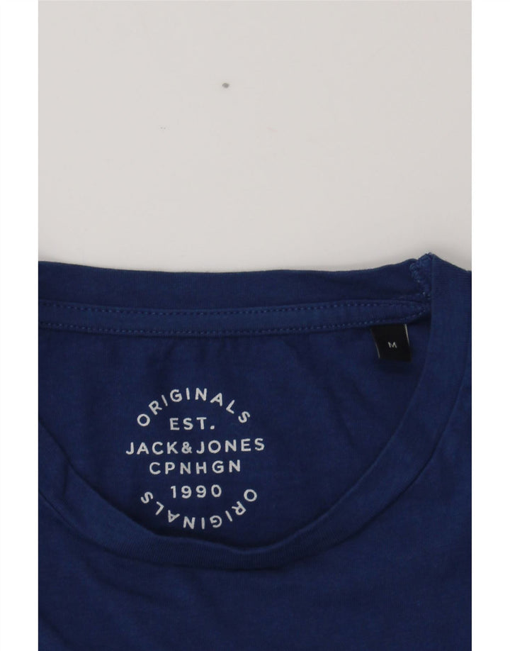 JACK & JONES Mens Graphic T-Shirt Top Medium Navy Blue Cotton Vintage Jack & Jones and Second-Hand Jack & Jones from Messina Hembry 