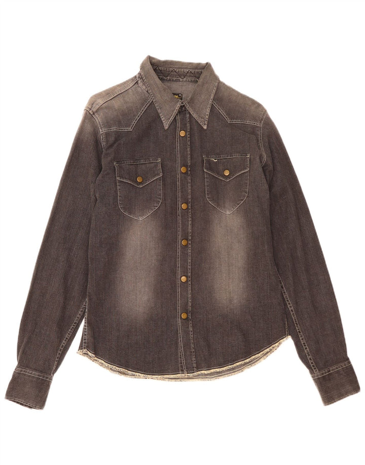 Мужская джинсовая рубашка Lee среднего серого цвета, хлопок