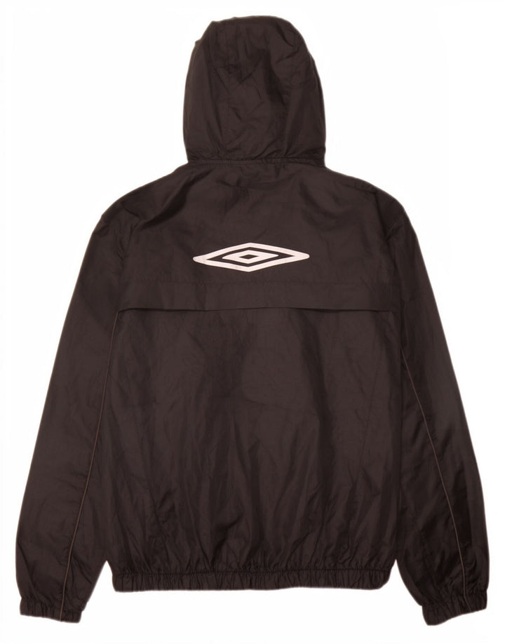 Umbro Дождевик с капюшоном для мальчиков 11-12 лет, большой черный, полиэстер