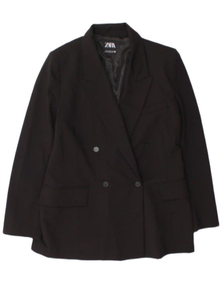 Женский двубортный пиджак Zara UK 18 XL, черный полиэстер