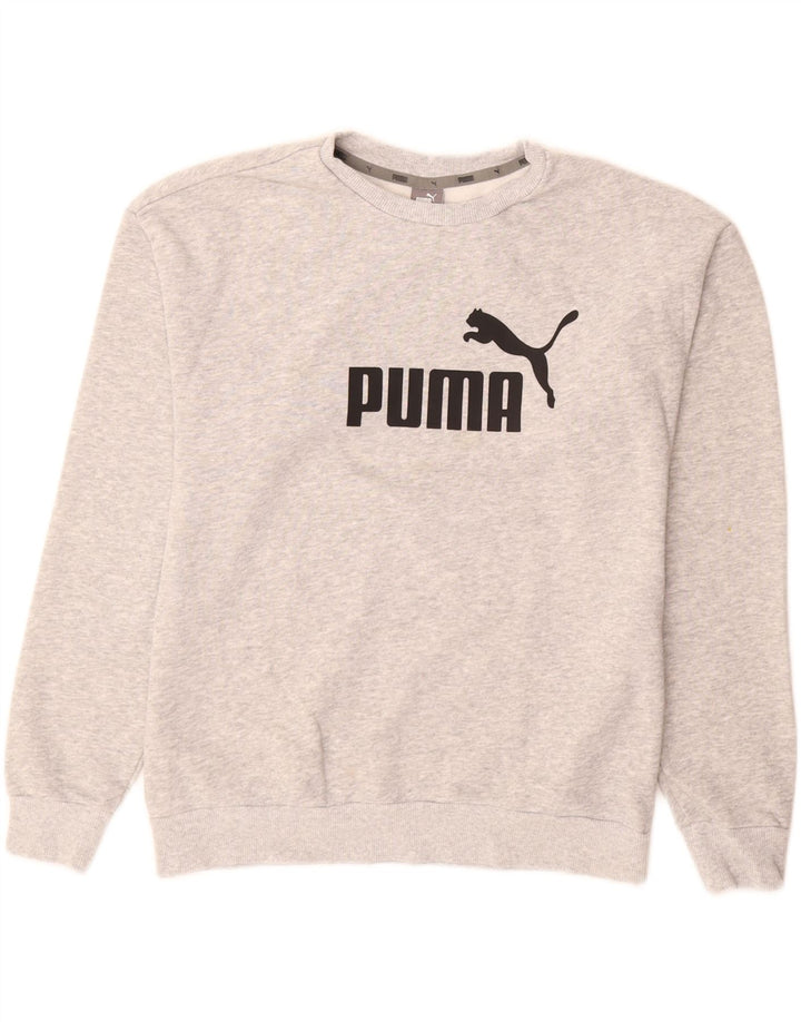 Женский свитер с рисунком Puma UK 12, хлопковый джемпер среднего серого цвета с крапинками