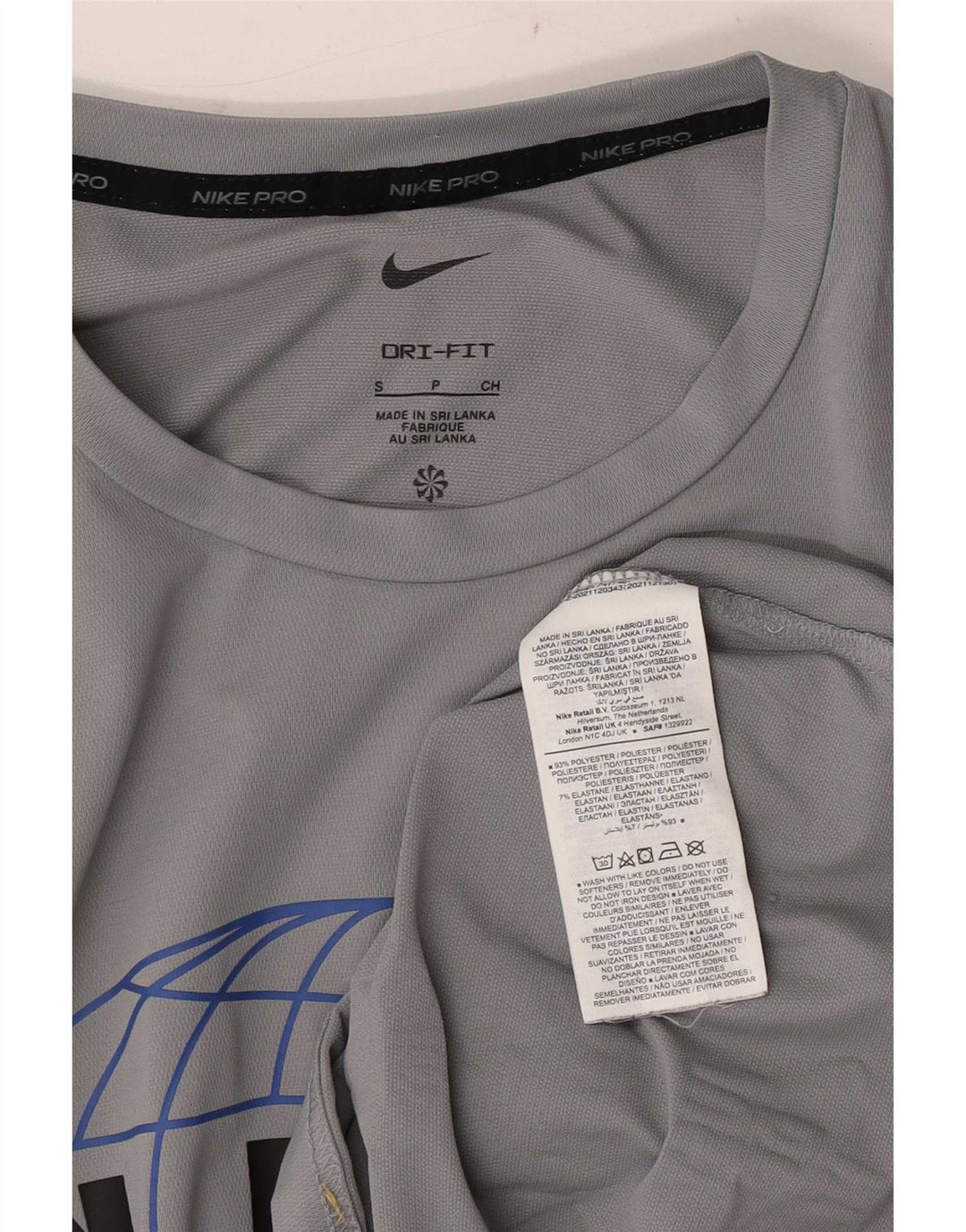 Мужская футболка Nike Dri Fit с графическим рисунком, маленький серый полиэстер
