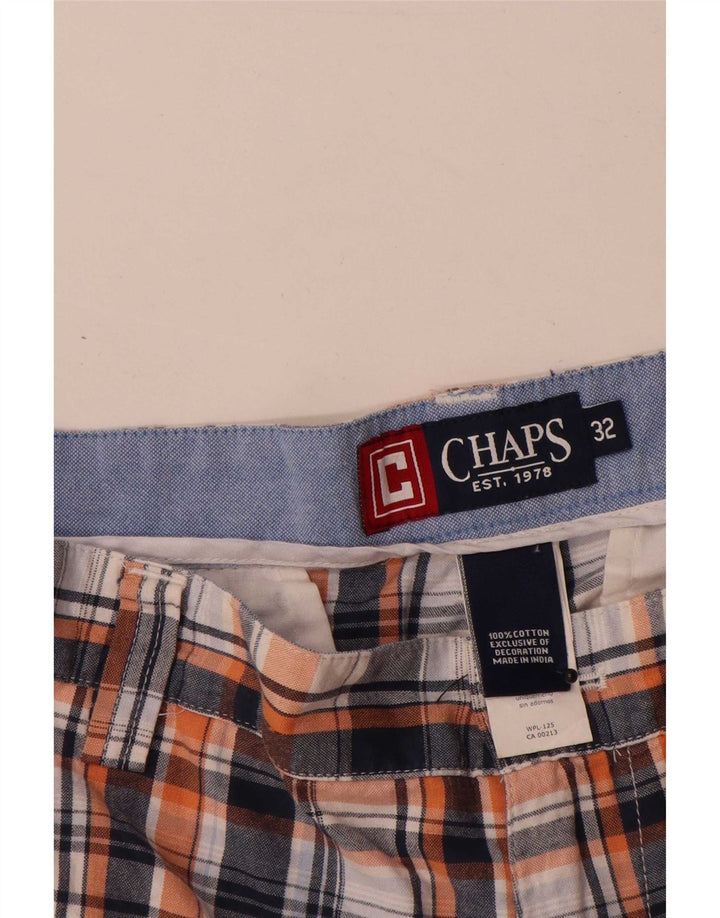 Мужские шорты чинос Chaps W32, средние темно-синие в клетку
