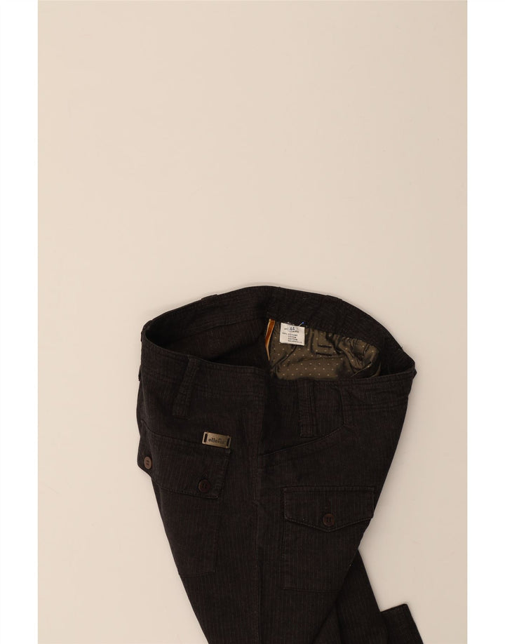 ELLESSE Womens Cargo Trousers IT 44 Medium W32 L29 Black Pinstripe Vintage Ellesse and Second-Hand Ellesse from Messina Hembry 