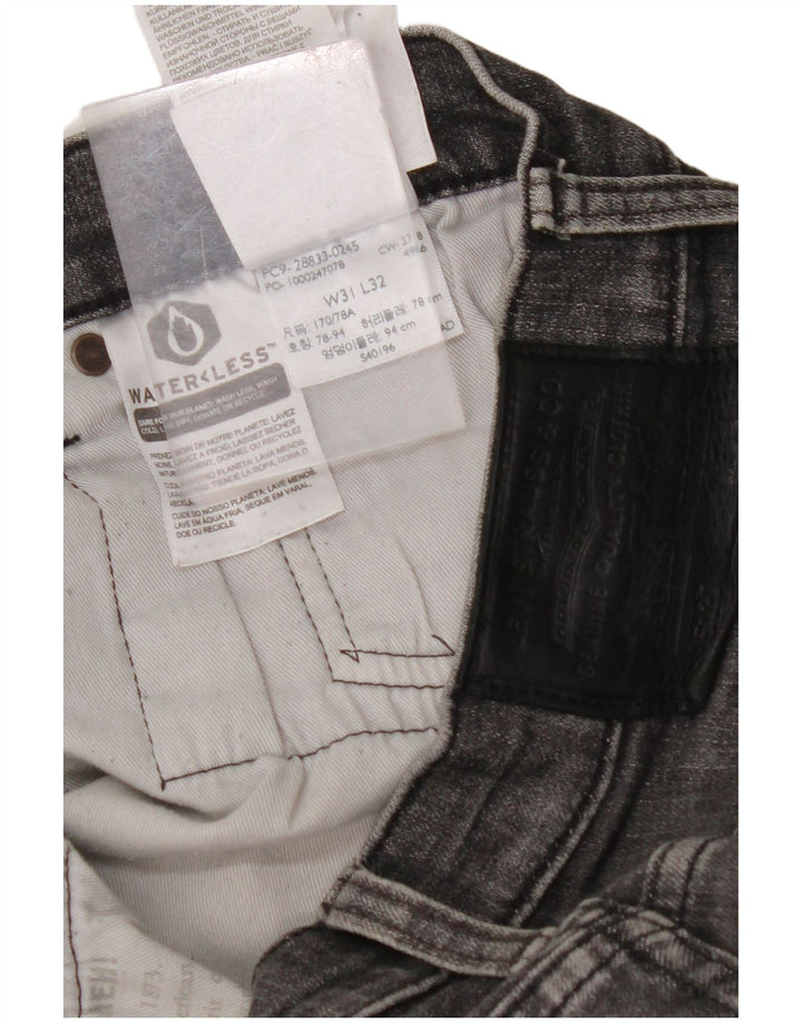 Мужские узкие джинсы LEVI'S W31 L32 Серые хлопковые