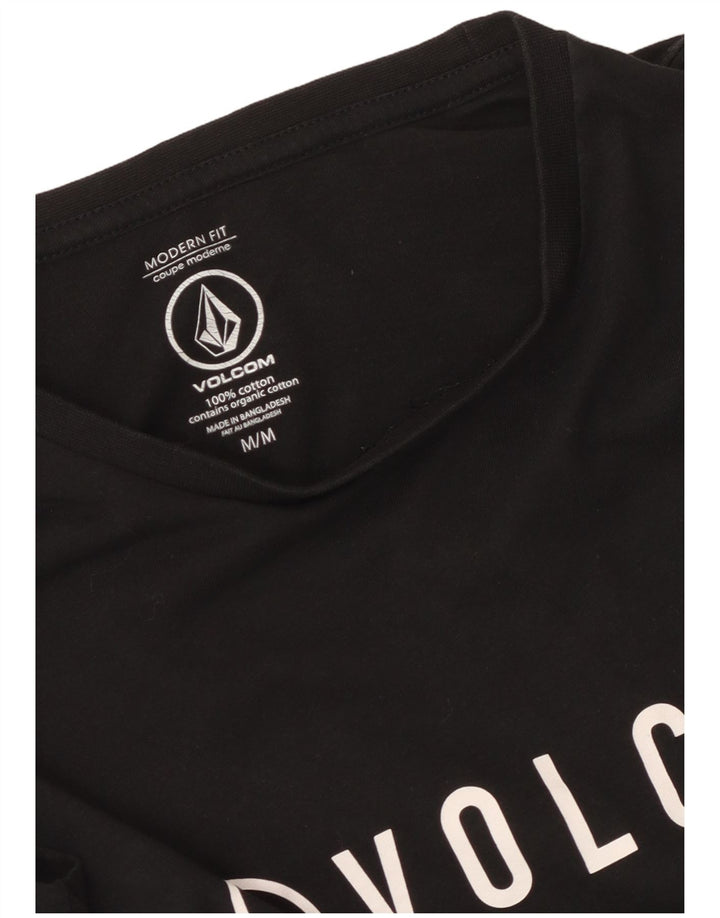 Volcom Мужская футболка с графическим рисунком современного кроя, топ среднего размера, черный хлопок