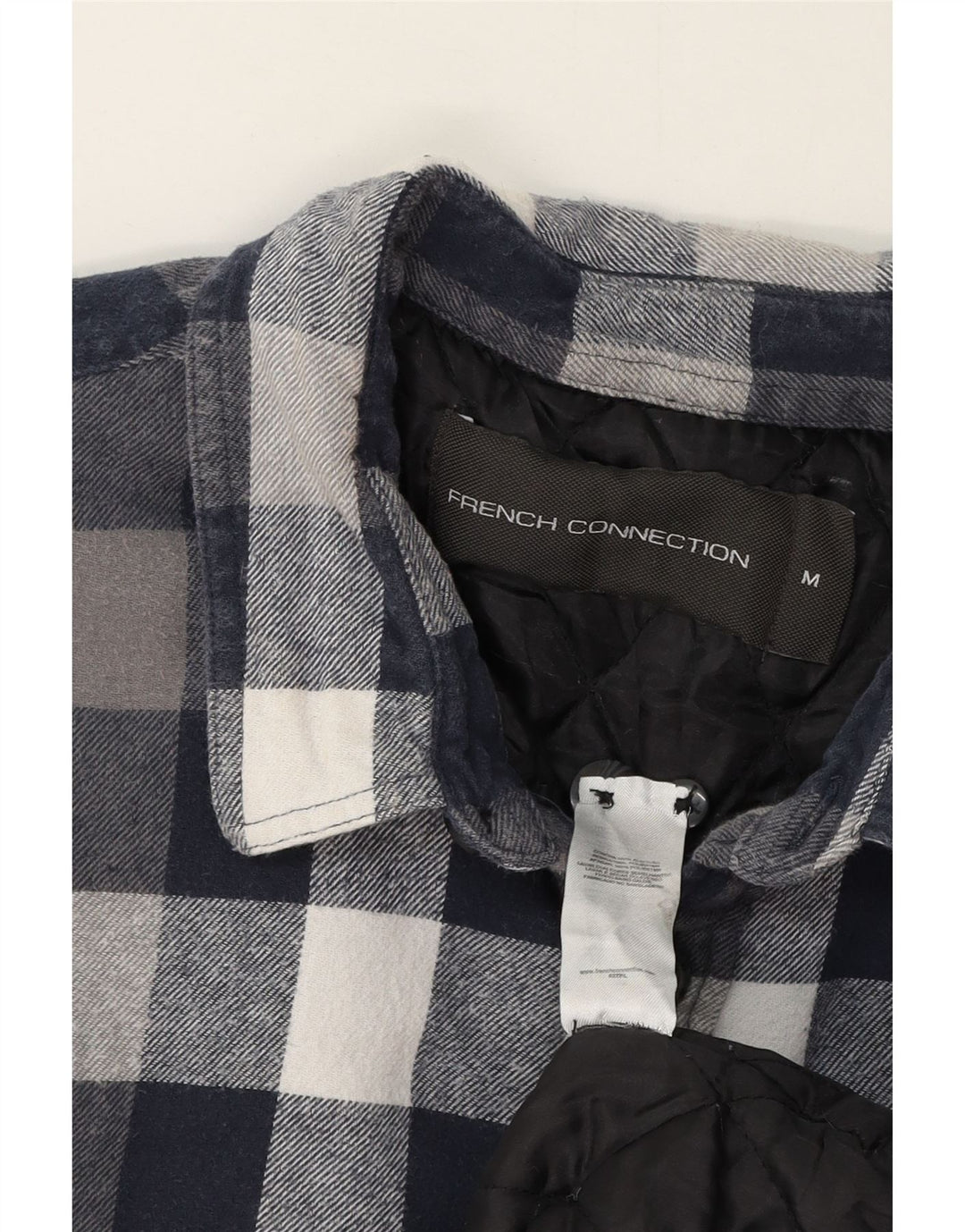 FRENCH CONNECTION Mens Lumberjack Flannel Shirt Medium Navy Blue Check