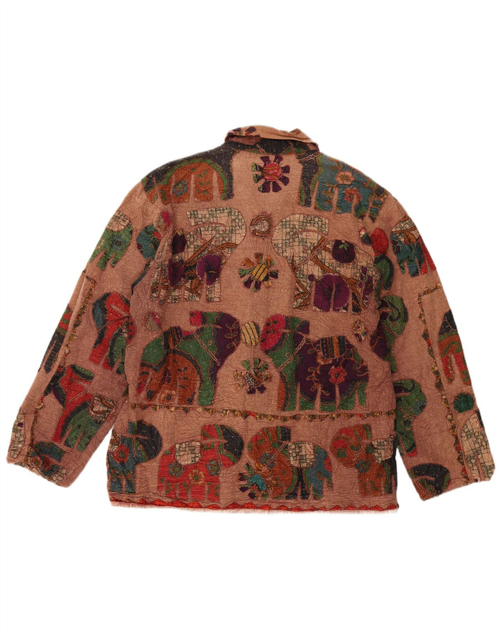 Женская оверсайз-дафл куртка ORVIS UK 14, средний коричневый цвет с анималистическим принтом