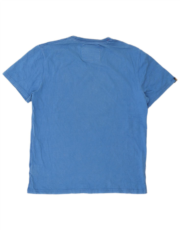 Мужская футболка с рисунком Superdry, 2XL, синяя, хлопок