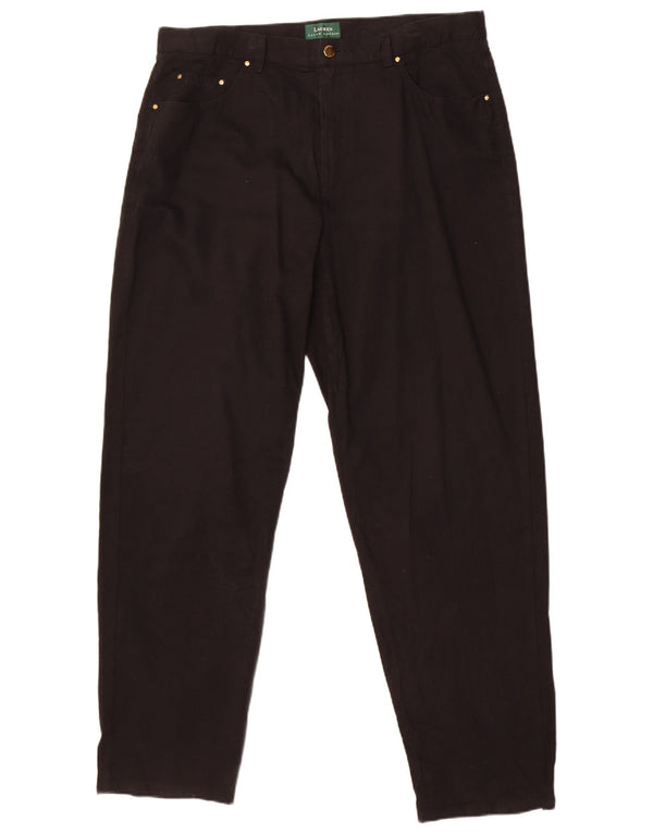 Женские прямые повседневные брюки Ralph Lauren, США 16, 2XL, W38 L31, черный хлопок