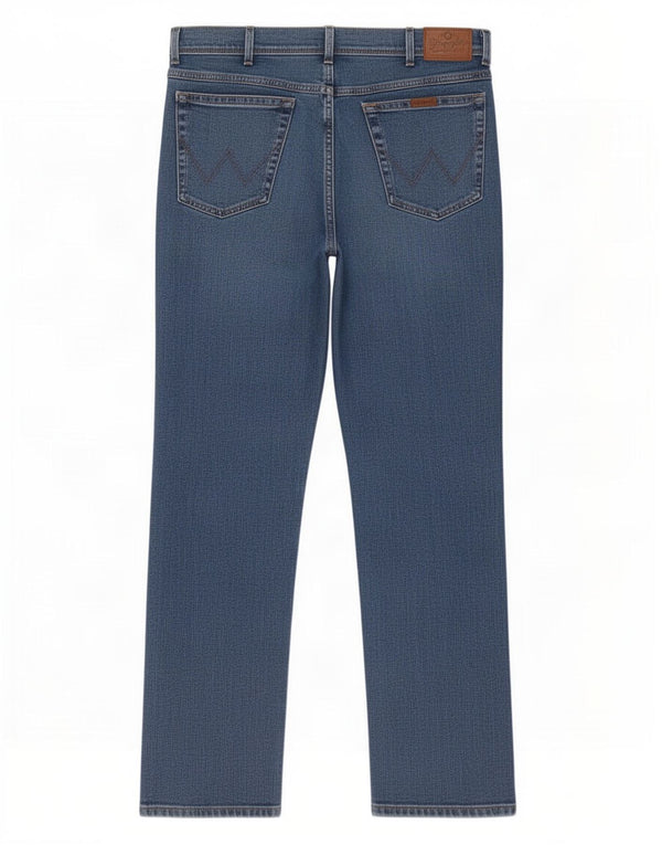 Мужские прямые джинсы Wrangler стандартного кроя W38 L34, синие, хлопок