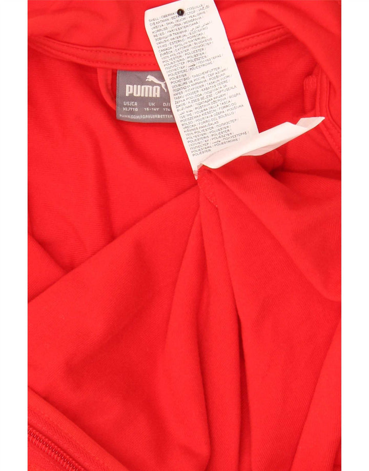 Спортивный костюм Puma для мальчиков, верхняя куртка 15–16 лет, красный полиэстер с цветными блоками