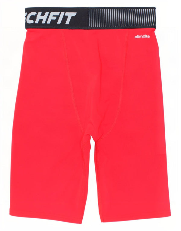 Спортивные шорты Adidas Climalite с графическим рисунком для мальчиков 11–12 лет, красные цветные блоки