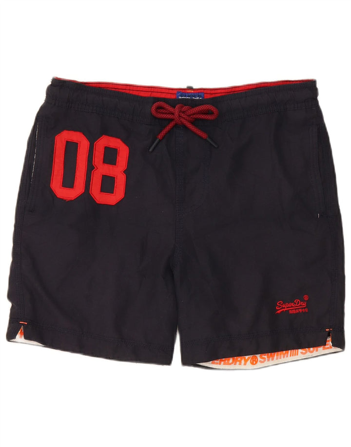 Мужские шорты для плавания Superdry с рисунком, средние W32 L5, темно-синие, полиэстер