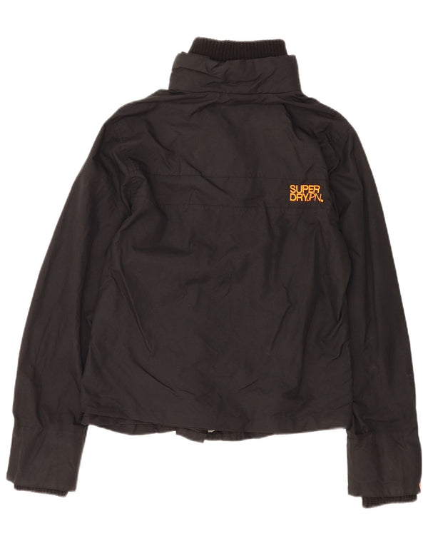 Женская дождевик с графическим рисунком Superdry UK 16, большой черный нейлон