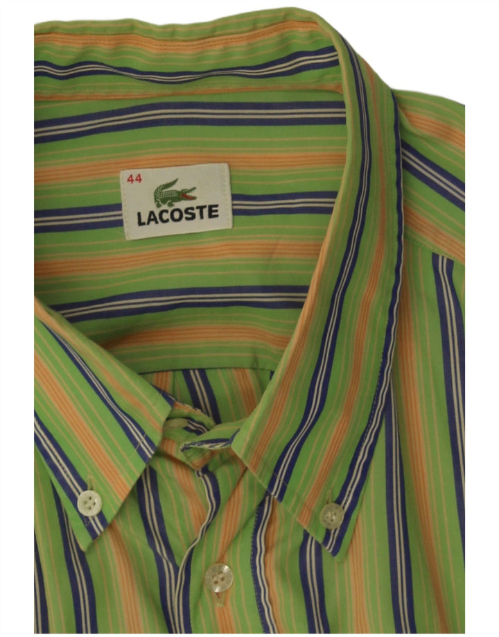 Мужская рубашка Lacoste, размер 44 XL, зеленая полоска