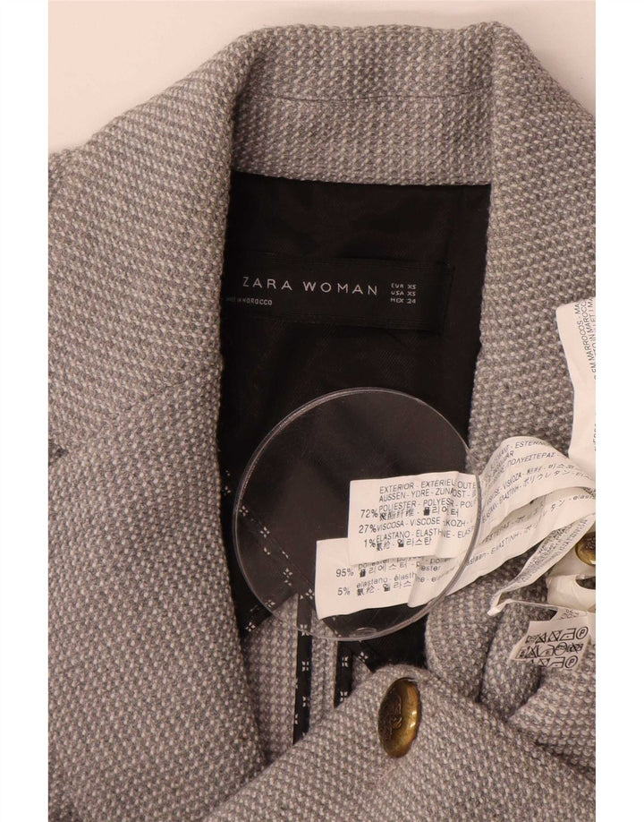 Женский пиджак Zara на 1 пуговице UK 6 XS, серый полиэстер