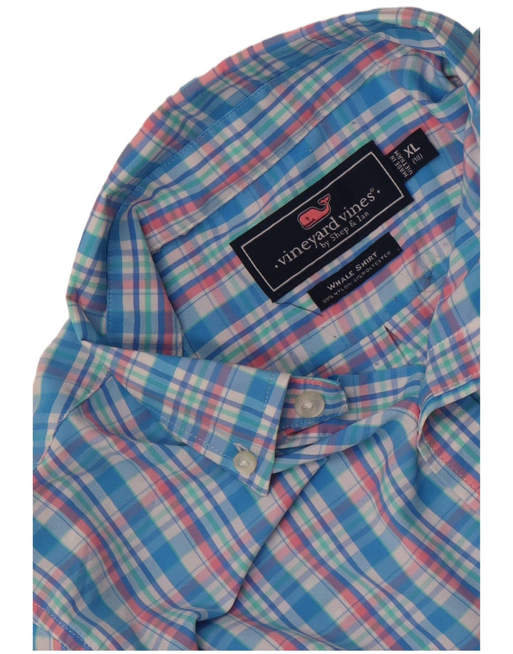 Рубашка Vineyard Vines для мальчика 15–16 лет, XL, синяя клетка, нейлон