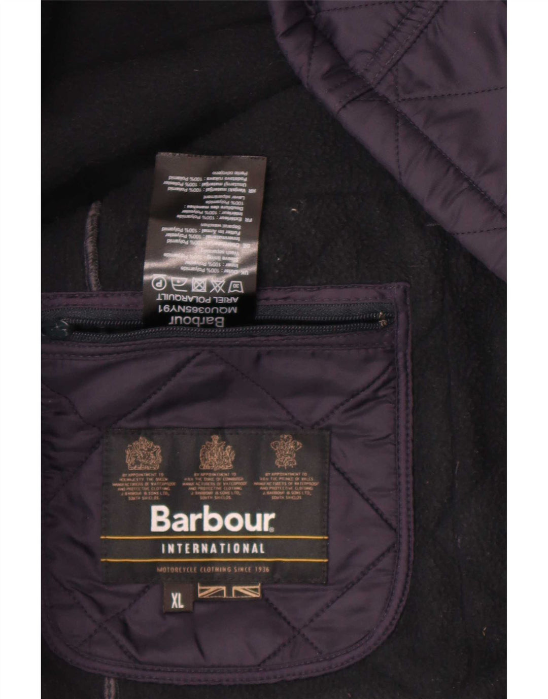 Мужская стеганая куртка Barbour UK 42 XL темно-синяя, полиэстер