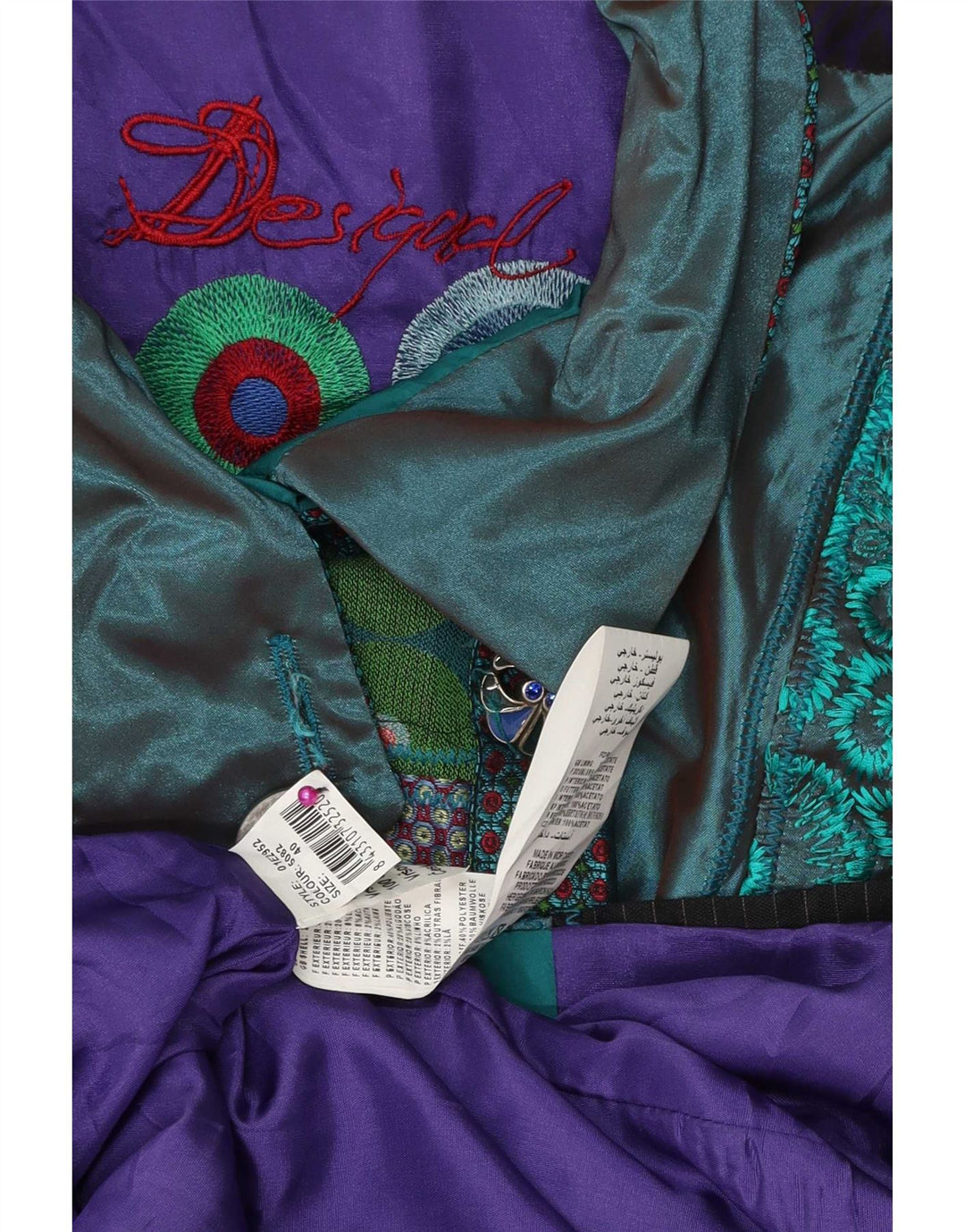 Женское пальто Desigual с графическим рисунком EU 40, средний разноцветный пэчворк