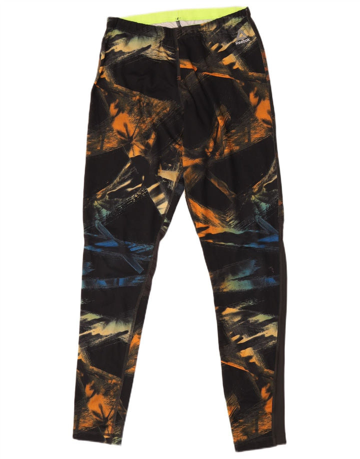 Женские леггинсы Reebok с абстрактным узором UK 12/14, средние, черные