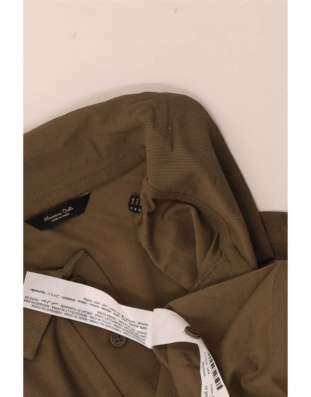 Мужская рубашка-поло Massimo Dutti из хлопка среднего цвета хаки