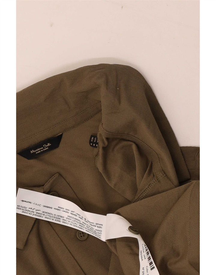 Мужская рубашка-поло Massimo Dutti из хлопка среднего цвета хаки