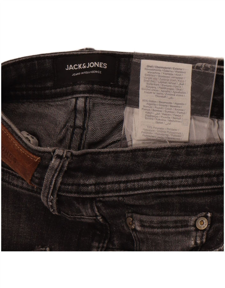 Jack & Jones Мужские джинсовые шорты с потертостями, маленькие, серые, хлопок, W30