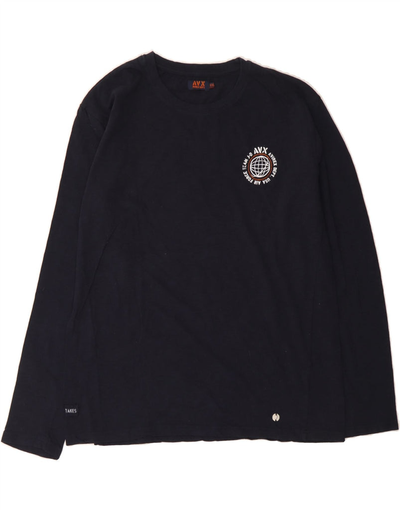 AVIREX Womens Top Long Sleeve UK 20 2XL Navy Blue Cotton Vintage Avirex and Second-Hand Avirex from Messina Hembry 