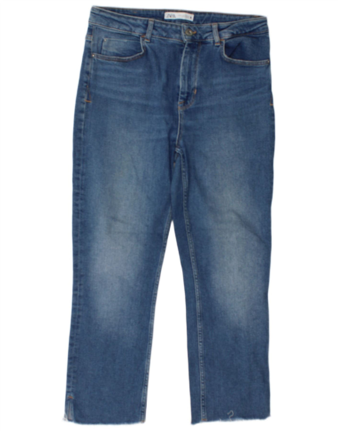 Женские укороченные джинсы Zara EU 42, большие W32 L25, синие