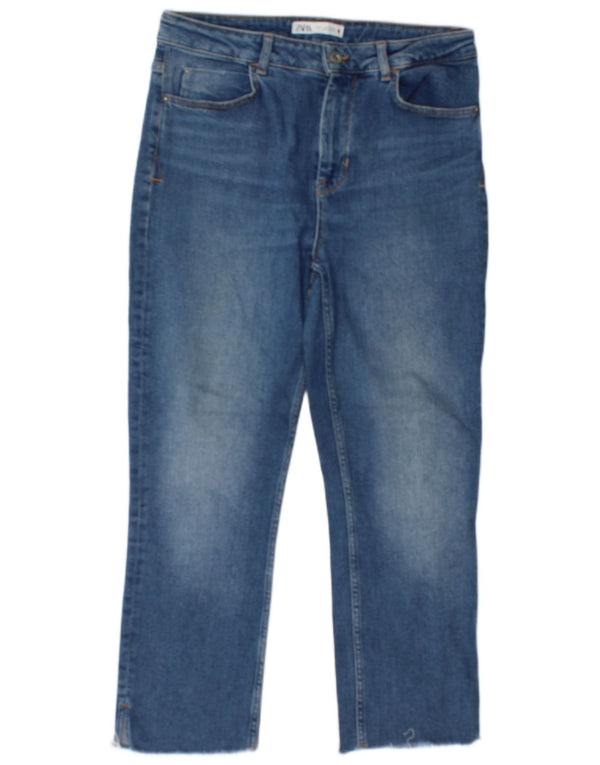 Женские укороченные джинсы Zara EU 42, большие W32 L25, синие