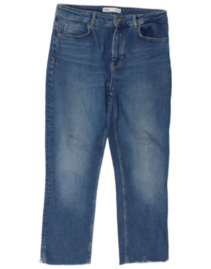 Женские укороченные джинсы Zara EU 42, большие W32 L25, синие
